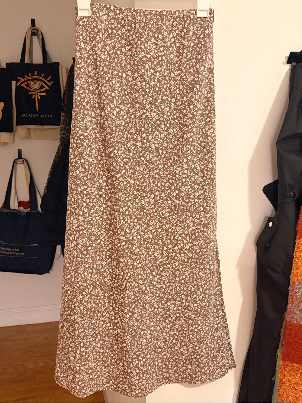 Altar'd State Brown & White Floral Maxi Skirt
